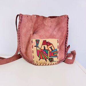 Mauve Leather El Salvador Crossbody Bag